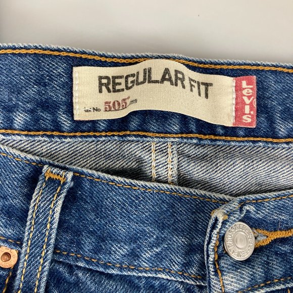 Levis 505 Mens 38 x 34 Denim Blue Jeans - Picture 2 of 6